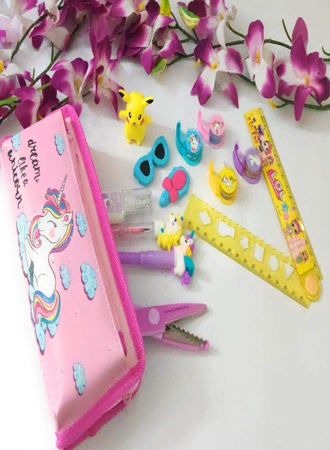 Tera13 TERA 13 (Pack of 8 Items) Unicorn Pencil Pouch Unicorn led Pencil Eraser Unicorn Whitener Sharpener Scissor Unicorn Tape - Image 5